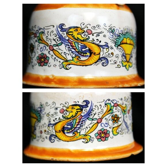 MOMA Deruta Ceramiche Artigianali Dragon Italian Pottery Bell Fima Forti - Picture 6 of 12